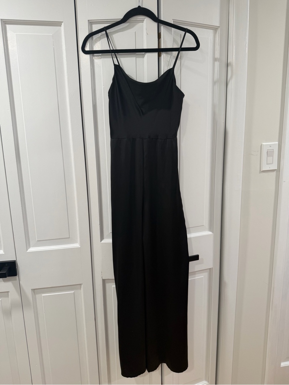 Express Classic Black Satin Slip Jumpsuit